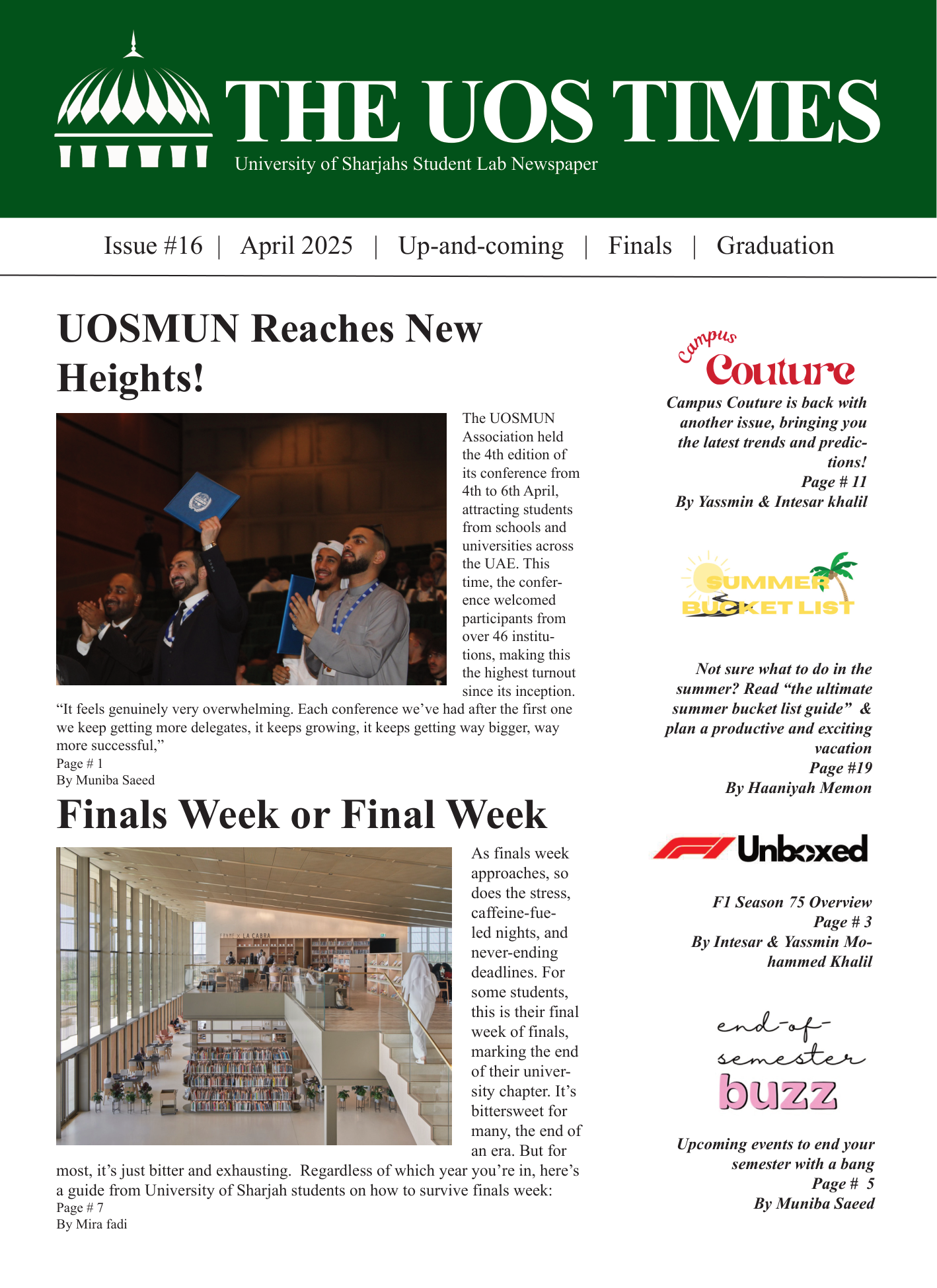 The UOS Times, Issue #16